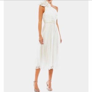 Mac Duggal One-Shoulder White Dress